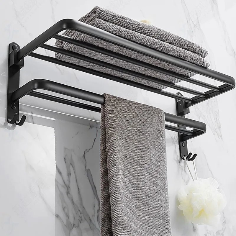 40-60CM Towel Holder Bathroom Accessories Shelf Folding Hook Storage Shower Rack Space Aluminum Wall-Mounted Organizer Hanger
40-60CM Towel Holder Bathroom Accessories Shelf Folding Hook Storage Shower Rack Space Aluminum Wall-Mounted Organizer Hanger