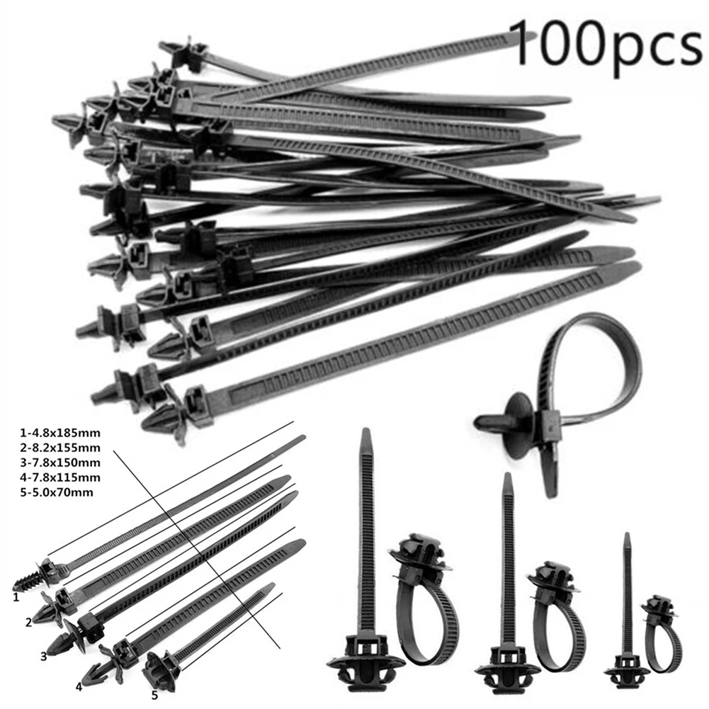100pcs Car Line Cable Tie Clamp Zip Tie Wrap Push Rivet Clip Wiring Loom Harness Bundled Wire Bands
100pcs Car Line Cable Tie Clamp Zip Tie Wrap Push Rivet Clip Wiring Loom Harness Bundled Wire Bands