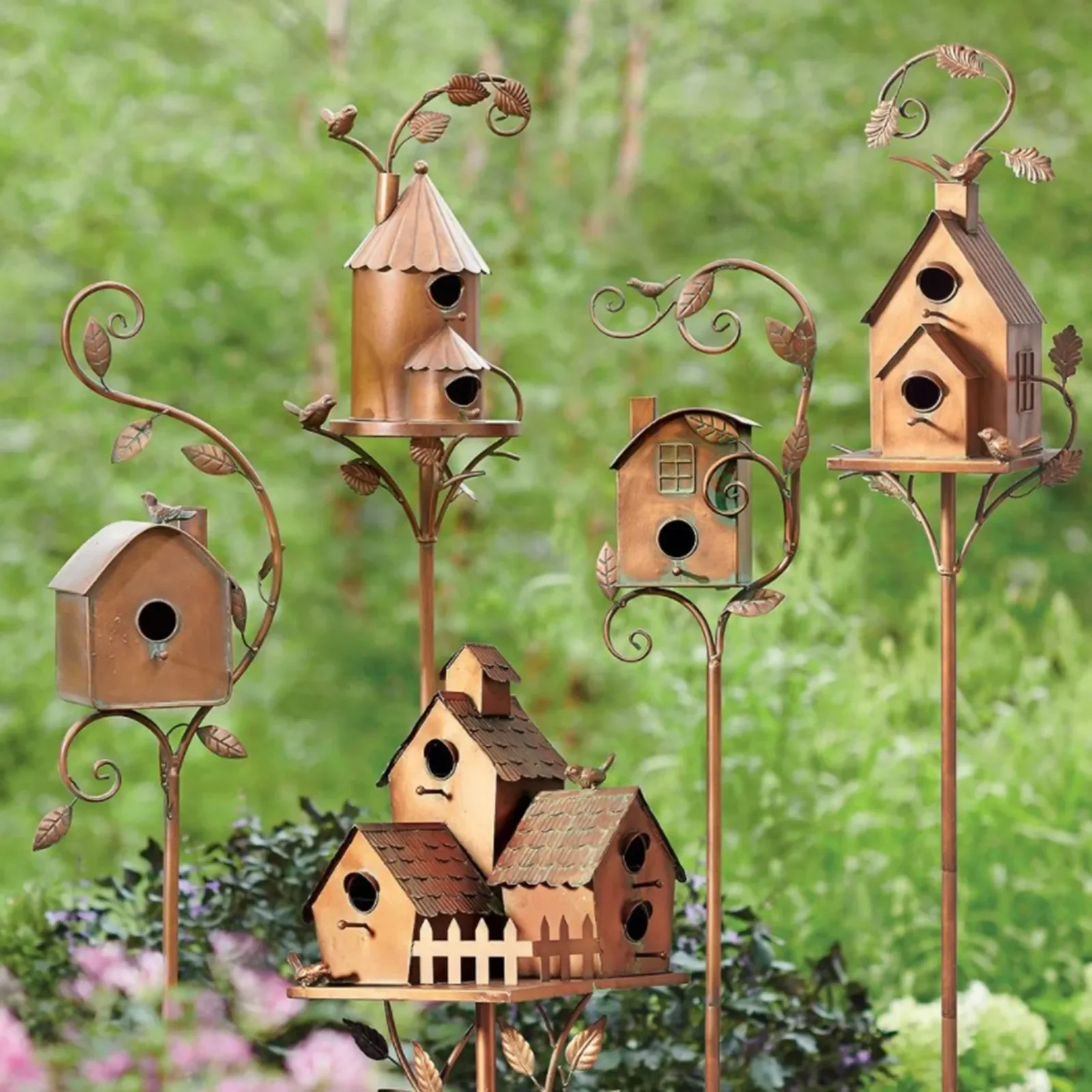Retro Metal Bird House With Pole Copper- Outside Garden Birdhouse Stand For Yard Decor Bird Houses Courtyard Ornament For Bird
Retro Metal Bird House With Pole Copper- Outside Garden Birdhouse Stand For Yard Decor Bird Houses Courtyard Ornament For Bird