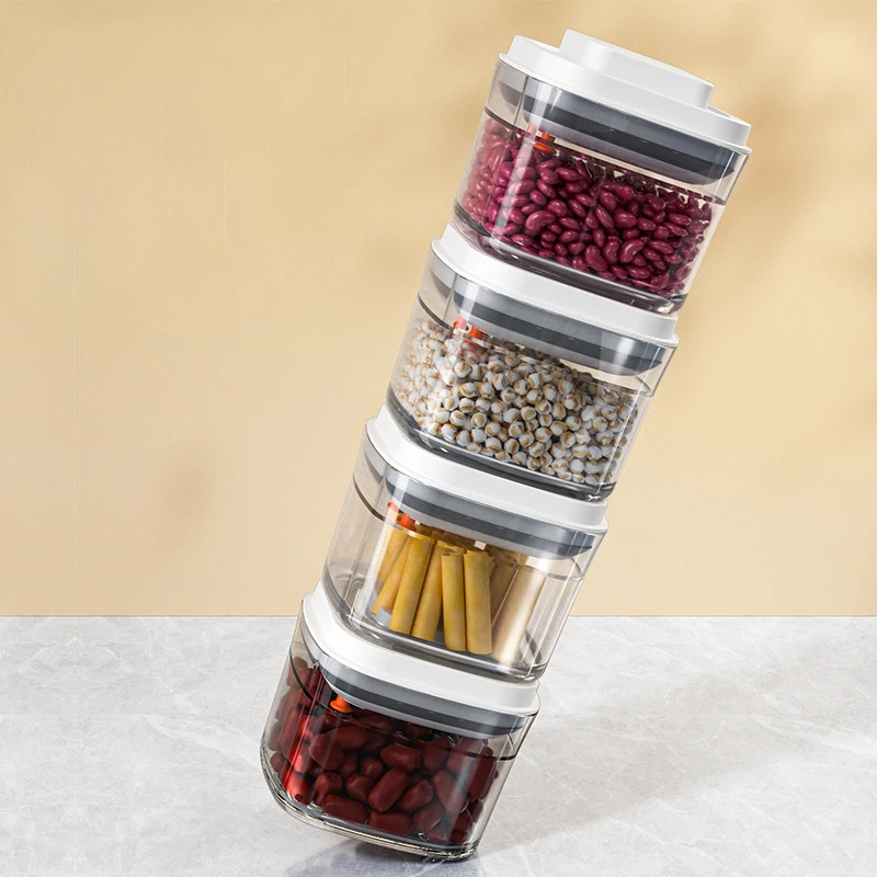 Sealed Tank Square Press-type Storage Tank Kitchen Grains Plastic Candy Cans Fruit Powder Box Transparent Home Storage Tank
Sealed Tank Square Press-type Storage Tank Kitchen Grains Plastic Candy Cans Fruit Powder Box Transparent Home Storage Tank