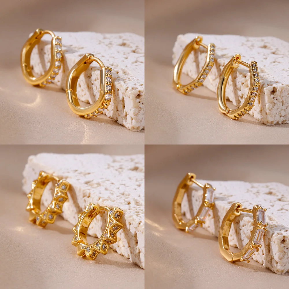 Luxury Square Circle Hoop Earrings For Women Gold Color Stainless Steel Earring 2023 Trend Wedding Jewelry Gift aretes mujer
Luxury Square Circle Hoop Earrings For Women Gold Color Stainless Steel Earring 2023 Trend Wedding Jewelry Gift aretes mujer