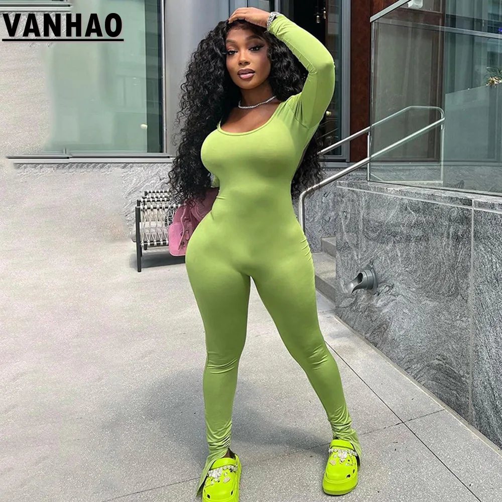 VANHAO 2022 Fall Women's Clothing Jumpsuits Solid Color Slim Bodysuit Trendy Playsuit One Piece Oufits Wholesale Dropshipping
VANHAO 2022 Fall Women's Clothing Jumpsuits Solid Color Slim Bodysuit Trendy Playsuit One Piece Oufits Wholesale Dropshipping