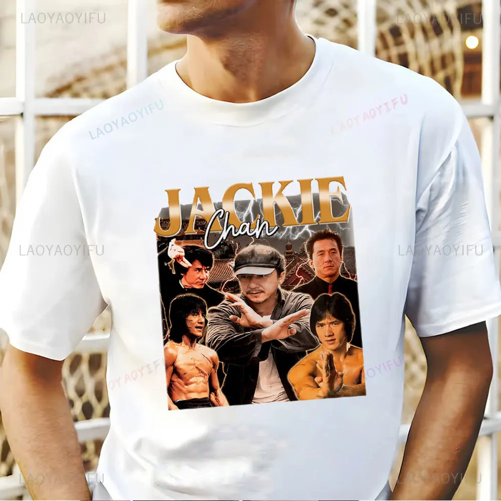 Хлопковые футболки Jackie Chan для мужчин змея и журавль искусство шаолиньского