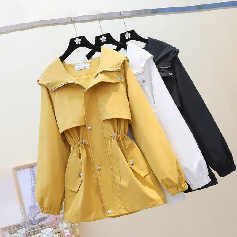 Windbreaker Women Mid Length Hooded Coat 2023 New Spring and Autumn Korean Version Loose Waist Show Thin Workwear Outcoat Trend
Windbreaker Women Mid Length Hooded Coat 2023 New Spring and Autumn Korean Version Loose Waist Show Thin Workwear Outcoat Trend