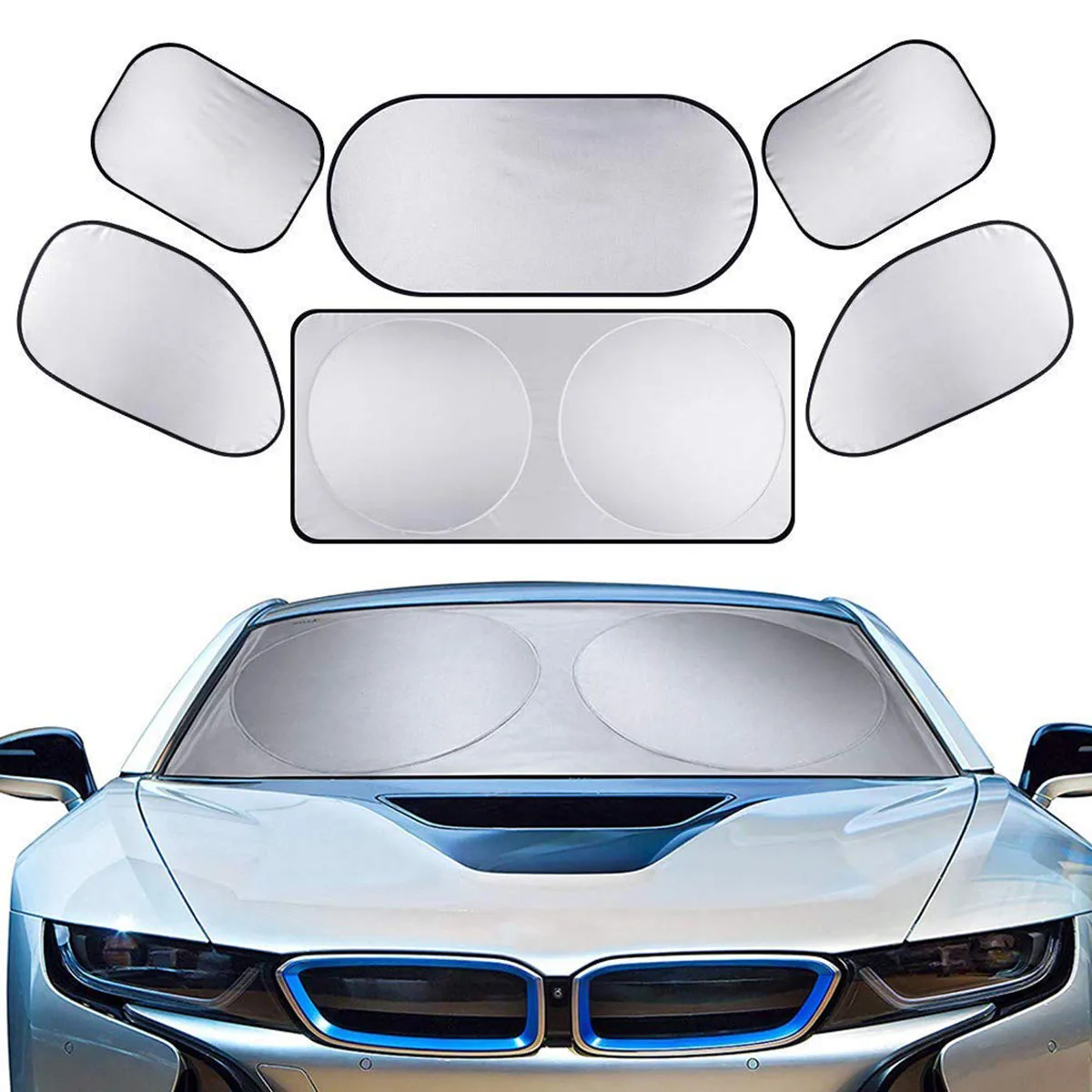 6pcs/set Silver Coating Full Car Auto Windshield Sun Shade Sun Block UV Protection Cover Keep Vehicle Cool Silver Coating Full
6pcs/set Silver Coating Full Car Auto Windshield Sun Shade Sun Block UV Protection Cover Keep Vehicle Cool Silver Coating Full