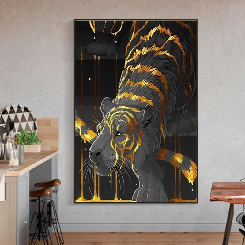 Golden Lion Animal Canvas Painting Creative Abstract Poster and Print Modern Style Wall Art Picture Living Room Home Decoration
Golden Lion Animal Canvas Painting Creative Abstract Poster and Print Modern Style Wall Art Picture Living Room Home Decoration