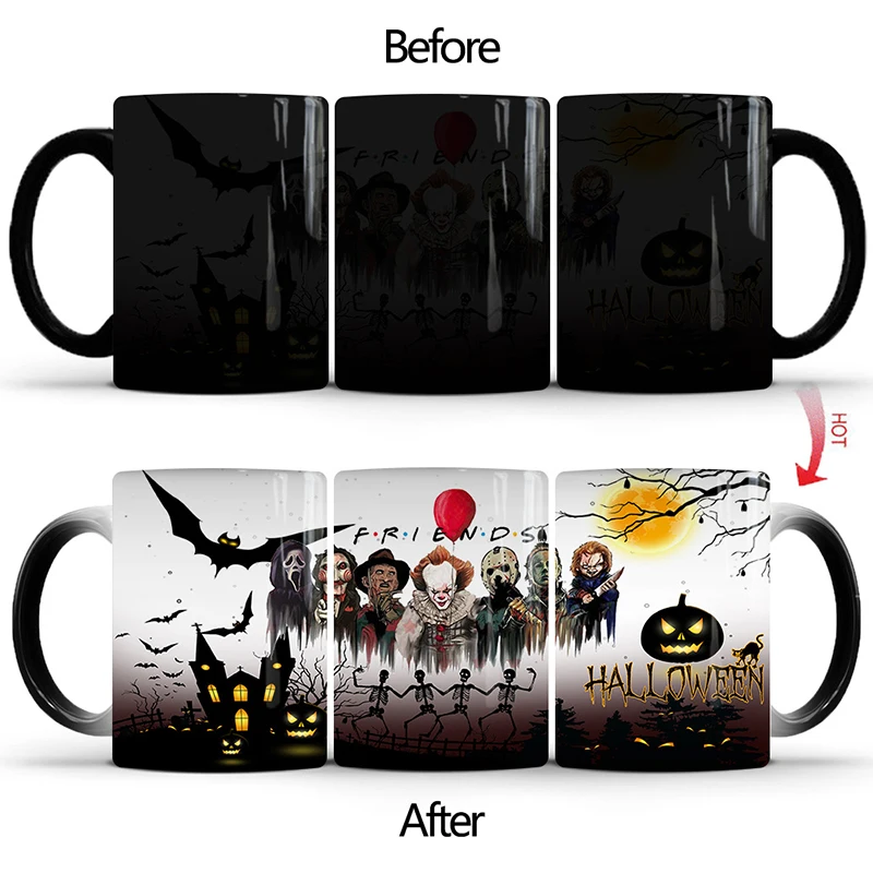 Дропшиппинг 1 шт. Новинка 350 мл кружки на Хэллоуин с изменяющими цвета для друзей чашки для молока кофе чая подарок для влюбленных
Дропшиппинг 1 шт. Новинка 350 мл кружки на Хэллоуин с изменяющими цвета для друзей чашки для молока кофе чая подарок для влюбленных