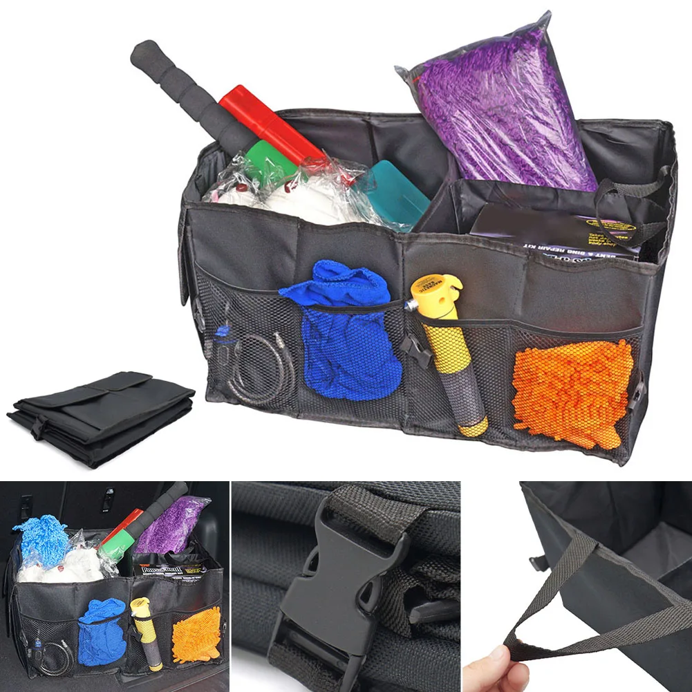 Car Trunk Organizer Collapsible Storage Box Multi-Compartment with Mesh Pockets Portable Cargo Storage for Car Trunk SUV
Car Trunk Organizer Collapsible Storage Box Multi-Compartment with Mesh Pockets Portable Cargo Storage for Car Trunk SUV