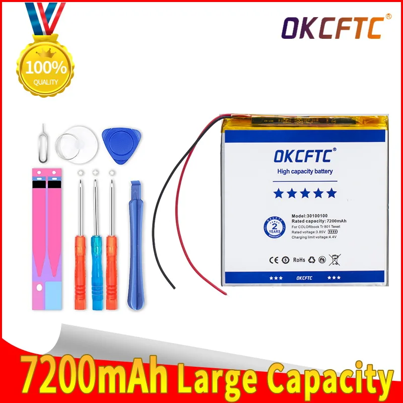 OKCFTC 30100100 3.7V 7500mAh lithium polymer battery For Tablet PC Ainol Aurora texet TM-7858 ТМ7838 lrbis TZ 871,Dexp L180
OKCFTC 30100100 3.7V 7500mAh lithium polymer battery For Tablet PC Ainol Aurora texet TM-7858 ТМ7838 lrbis TZ 871,Dexp L180