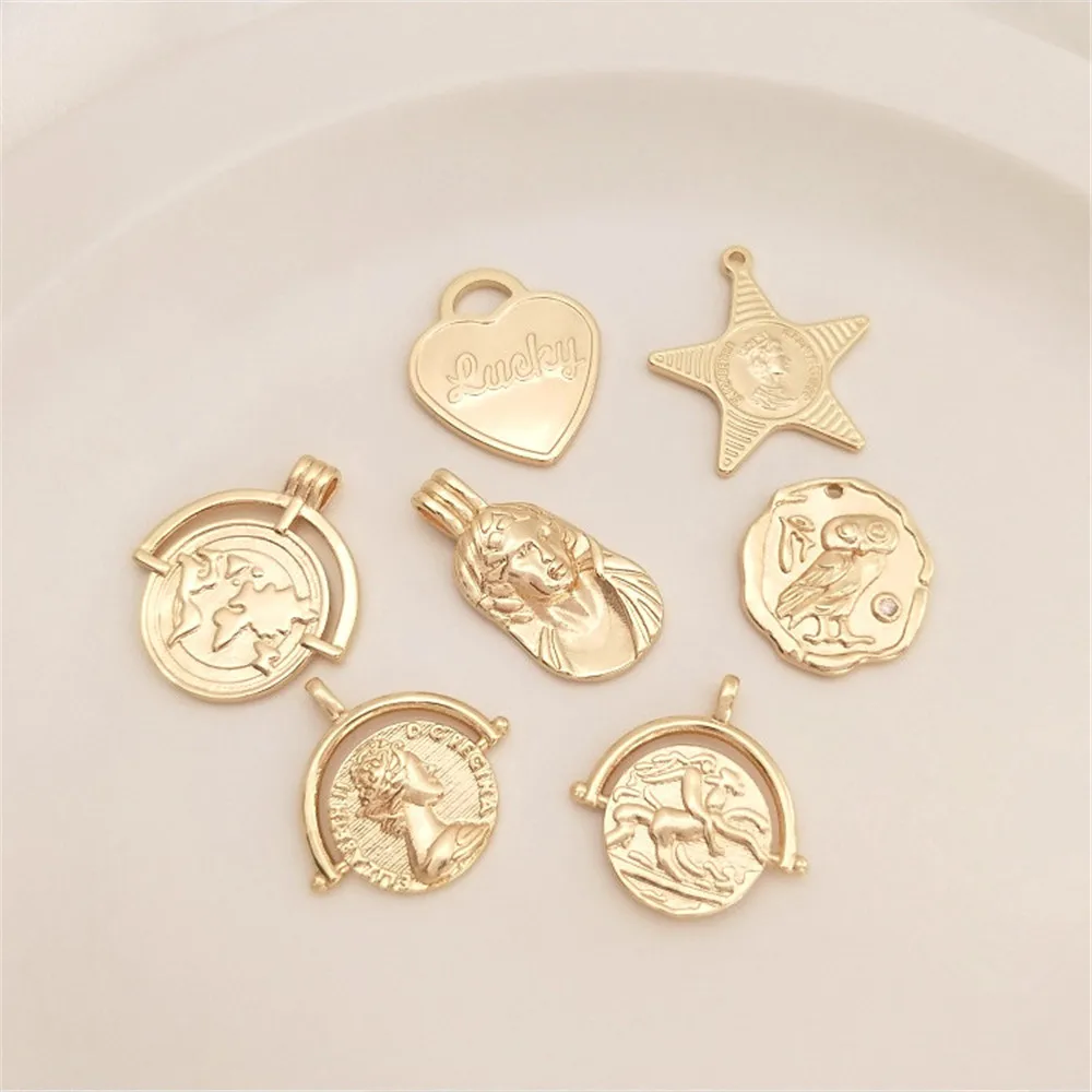 14K Gold Filled Plated queen figure heart shaped star pendant DIY necklace European style hanging accessories
14K Gold Filled Plated queen figure heart shaped star pendant DIY necklace European style hanging accessories