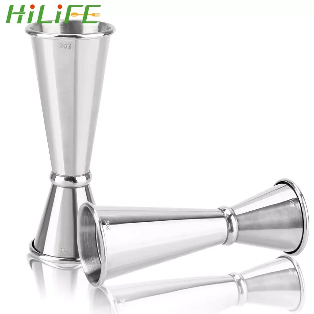 

HILIFE Bar Jigger 1oz/2oz Double Side Measuring Cup Cocktail Barware Mojito Measure Mug Stainless Steel Japanese Design