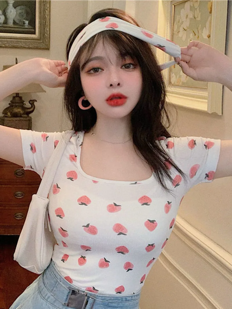 WOMENGAGA Sweet Cool Hot Girl Sexy Square Neck Short T-shirt Women Summer Slim Bottom Shirt Top Girl Student Fashion Sweet LB73
WOMENGAGA Sweet Cool Hot Girl Sexy Square Neck Short T-shirt Women Summer Slim Bottom Shirt Top Girl Student Fashion Sweet LB73
