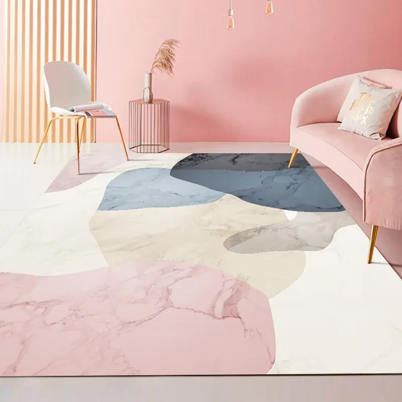 

140x200cm Pink Abstract Color Carpets Large Area Rugs for Living Room Non-slip Green Floor Mat Bedside Rug Girl Bedroom Decor