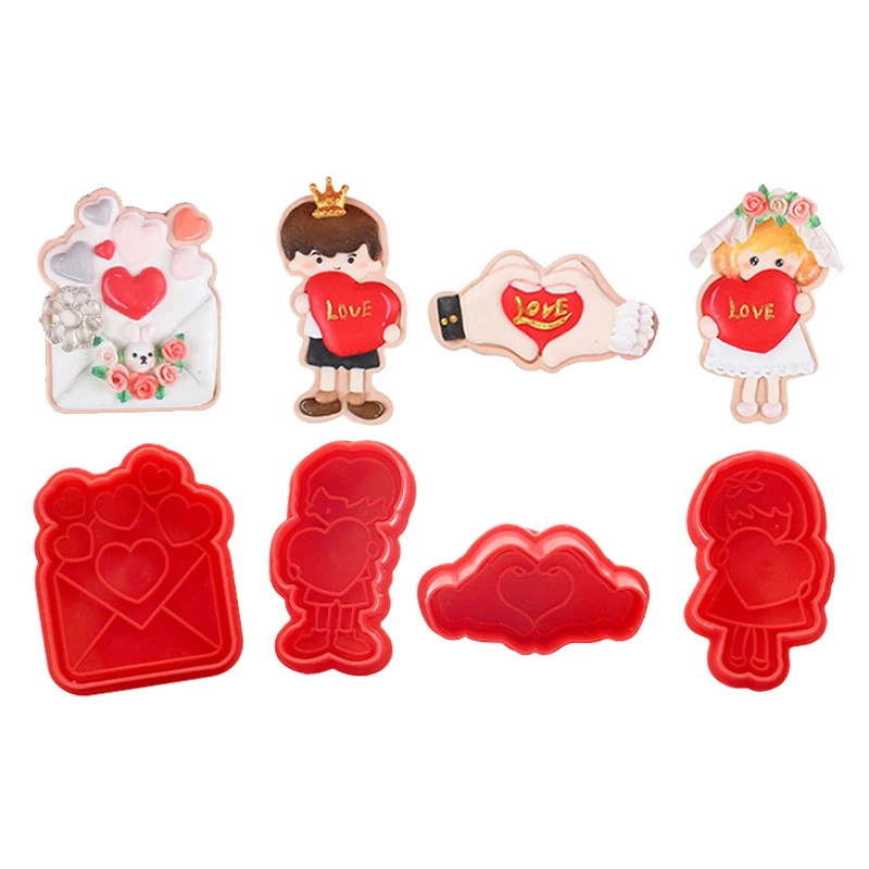 4Pcs Valentine's Day Baking Set Plastic Biscuit Spring Mold DIY Wedding Fondant Cake Decorating Cookie Cutter For Baking Tools
4Pcs Valentine's Day Baking Set Plastic Biscuit Spring Mold DIY Wedding Fondant Cake Decorating Cookie Cutter For Baking Tools