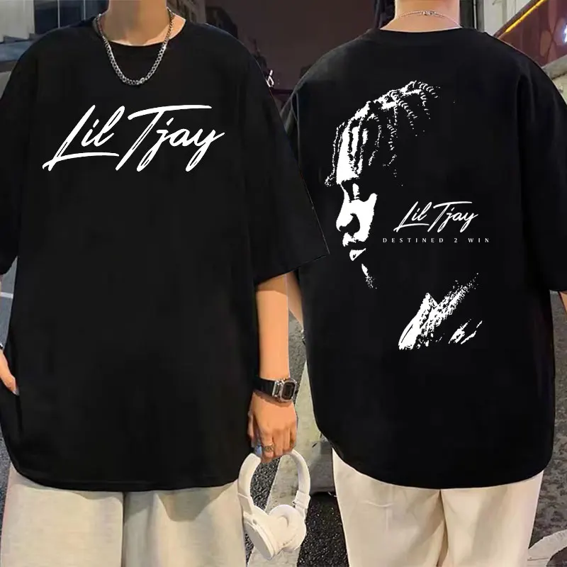 Rapper Lil Tjay Destined 2 Win Double Sided Print Tshirt Men Black 100% Cotton T-shirt Tops Mens Quality Fashion Hip Hop T Shirt
Rapper Lil Tjay Destined 2 Win Double Sided Print Tshirt Men Black 100% Cotton T-shirt Tops Mens Quality Fashion Hip Hop T Shirt