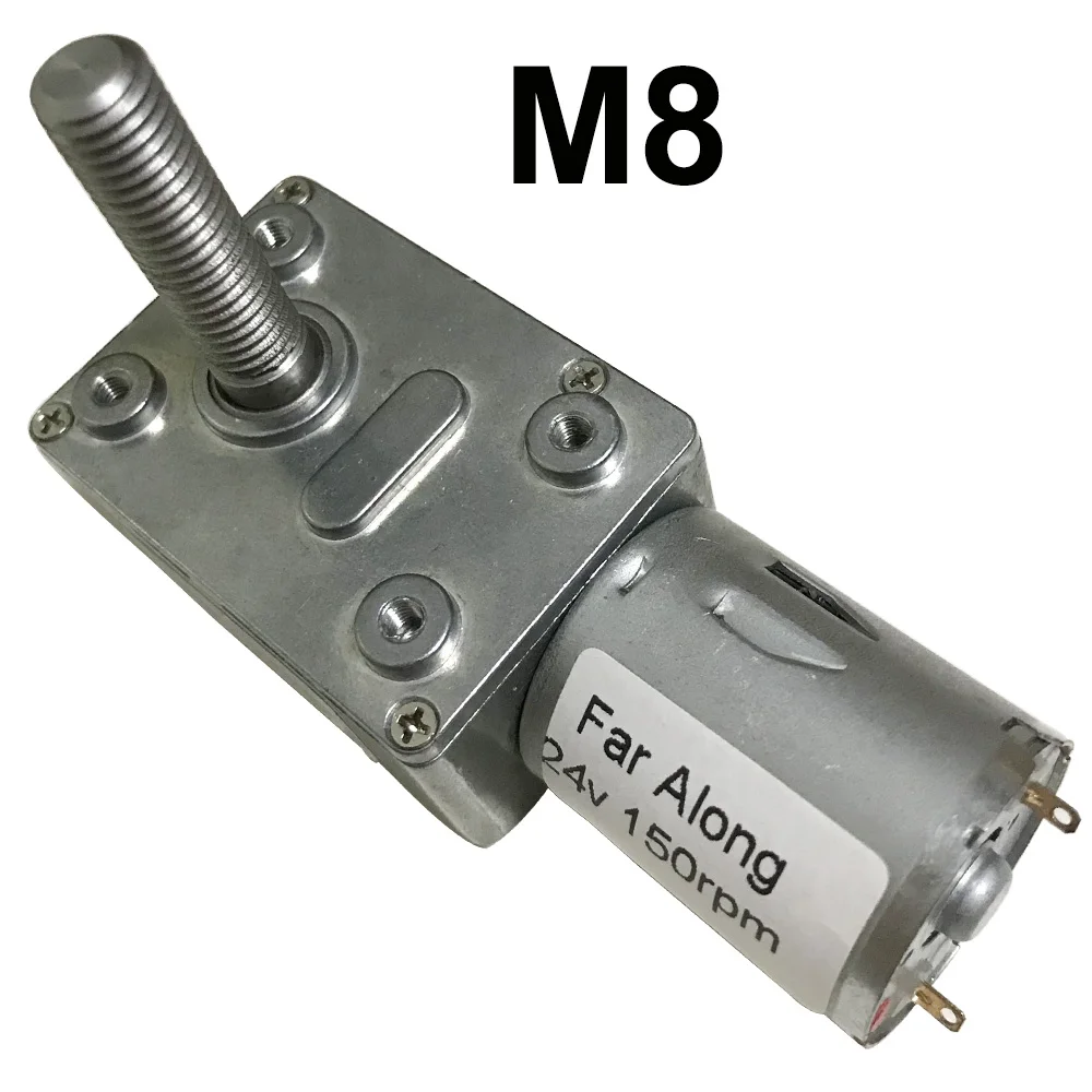 M8 Threaded shaft Electric DC Worm Geared Motor 6V 12V 24V 6-150RPM High Torque In DC Motor Self Lock Adjustable Speed Reversed
M8 Threaded shaft Electric DC Worm Geared Motor 6V 12V 24V 6-150RPM High Torque In DC Motor Self Lock Adjustable Speed Reversed