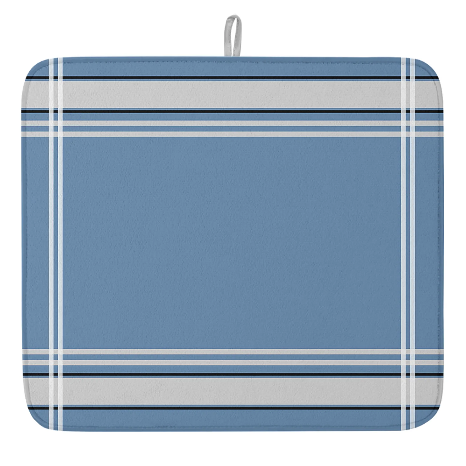 Коврик для сушки посуды с синими полосками 
Коврик для сушки посуды с синими полосками