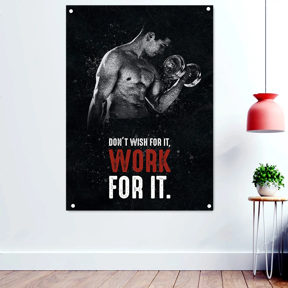 "DON'T WISH FOR IT, WORK FOR IT" Workout Motivational Poster Wallpaper Hanging Paintings Yoga Bodybuilding Flag Banner Gym Decor
"DON'T WISH FOR IT, WORK FOR IT" Workout Motivational Poster Wallpaper Hanging Paintings Yoga Bodybuilding Flag Banner Gym Decor