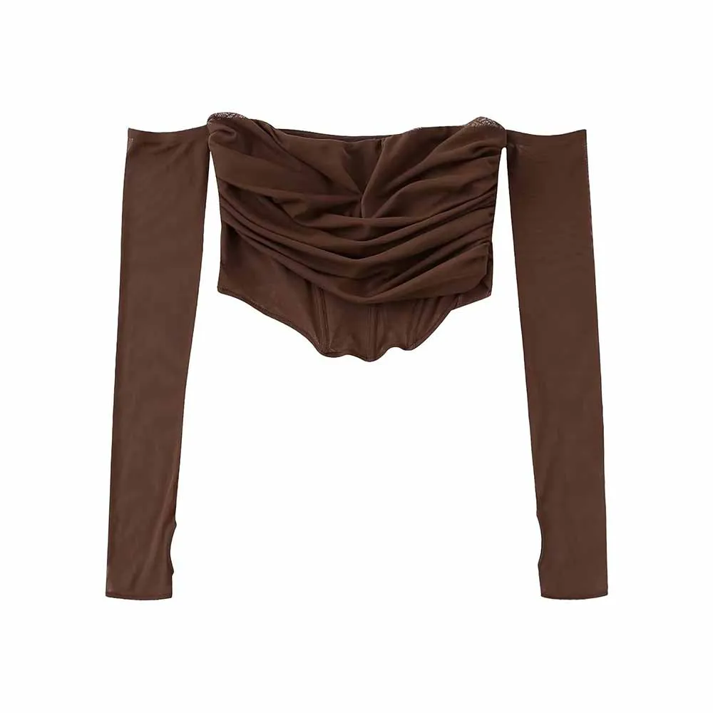 TRAF WOMEN 2022 New Fashion Pleated Corset Style Top Long Sleeve Collar Design Retro Solid Color Sexy Female Chic Top 5039690
TRAF WOMEN 2022 New Fashion Pleated Corset Style Top Long Sleeve Collar Design Retro Solid Color Sexy Female Chic Top 5039690