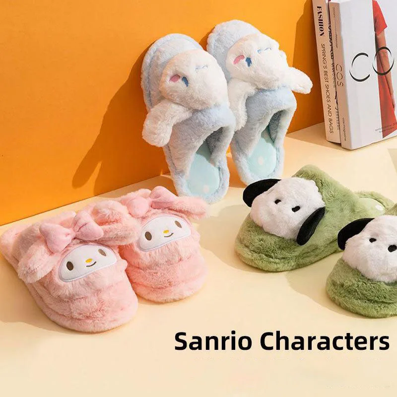 Sanrio Plush Slippers Cinnamoroll Kuromi Mymelody Pochacco Cotton Slippers Kawaii Plush Warm Home Shoes Non Slip Women's Style
Sanrio Plush Slippers Cinnamoroll Kuromi Mymelody Pochacco Cotton Slippers Kawaii Plush Warm Home Shoes Non Slip Women's Style