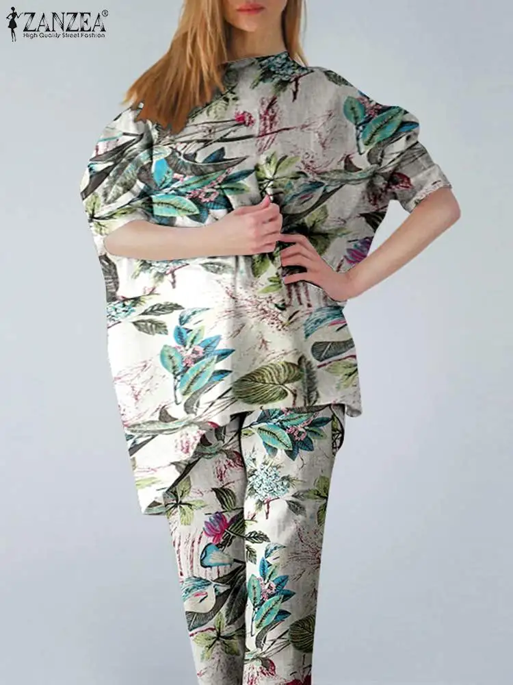 Винтажный костюм ZANZEA из блузки и брюк с цветочным принтом, комплект из двух предметов, женский спортивный костюм, летний Повседневный хлопк...
Винтажный костюм ZANZEA из блузки и брюк с цветочным принтом, комплект из двух предметов, женский спортивный костюм, летний Повседневный хлопк...