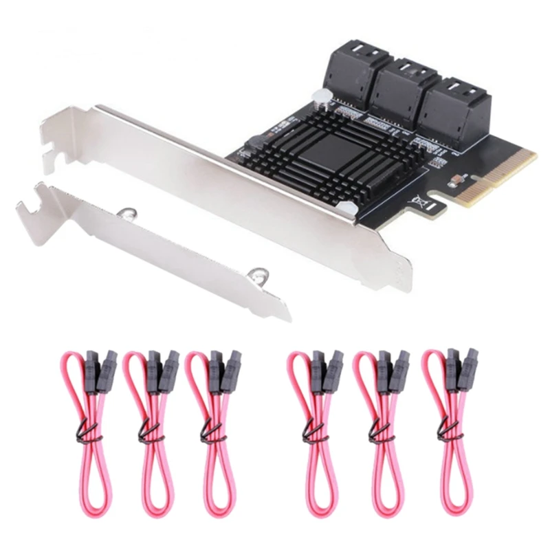 PCIE X1 PCIE to 6-Port SATA3.0 Expansion Card Computer Chassis SATA Array Adapter Card High-Speed Card PCIE Card 
PCIE X1 PCIE to 6-Port SATA3.0 Expansion Card Computer Chassis SATA Array Adapter Card High-Speed Card PCIE Card