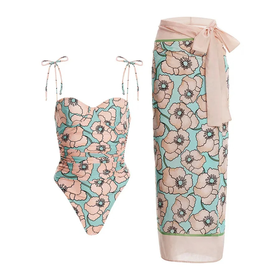 2023 New Fashion Floral Bourkini Swimwear Print Bow Tie One-piece Swimsuit Women's Beach Suit Skirt Bikinis Beachwear Cover Up
2023 New Fashion Floral Bourkini Swimwear Print Bow Tie One-piece Swimsuit Women's Beach Suit Skirt Bikinis Beachwear Cover Up