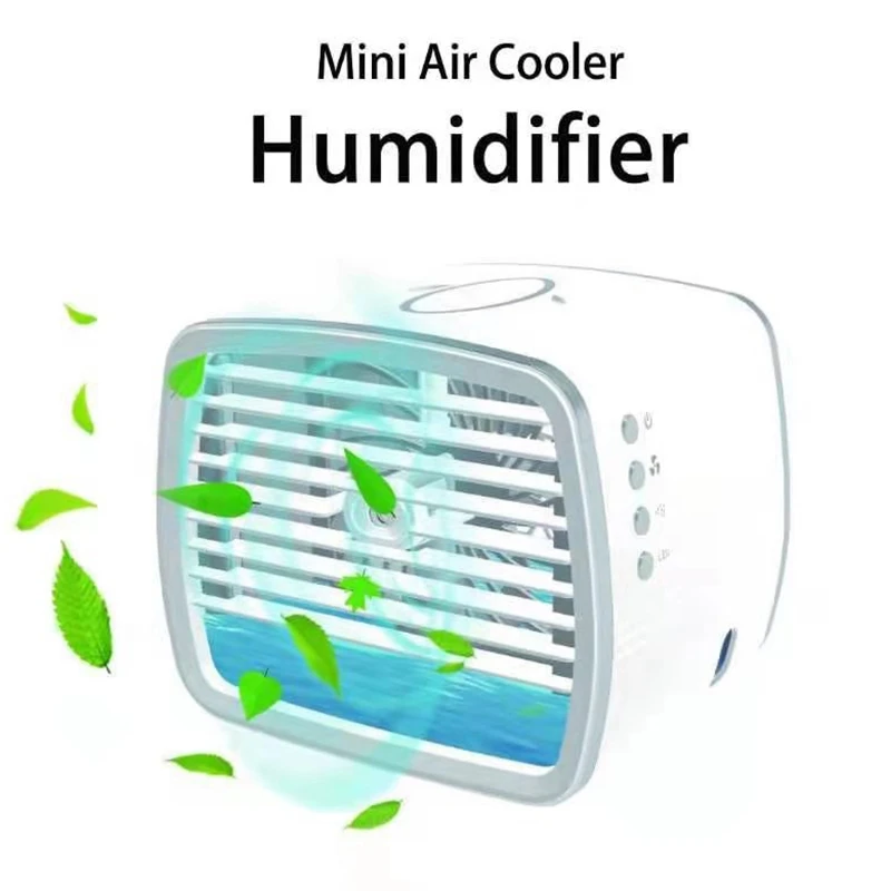 New Personal Air Conditioner, Quiet USB Mini Air Cooler With LED Light, For Small Room/Office/Dorm/Bedroom
New Personal Air Conditioner, Quiet USB Mini Air Cooler With LED Light, For Small Room/Office/Dorm/Bedroom
