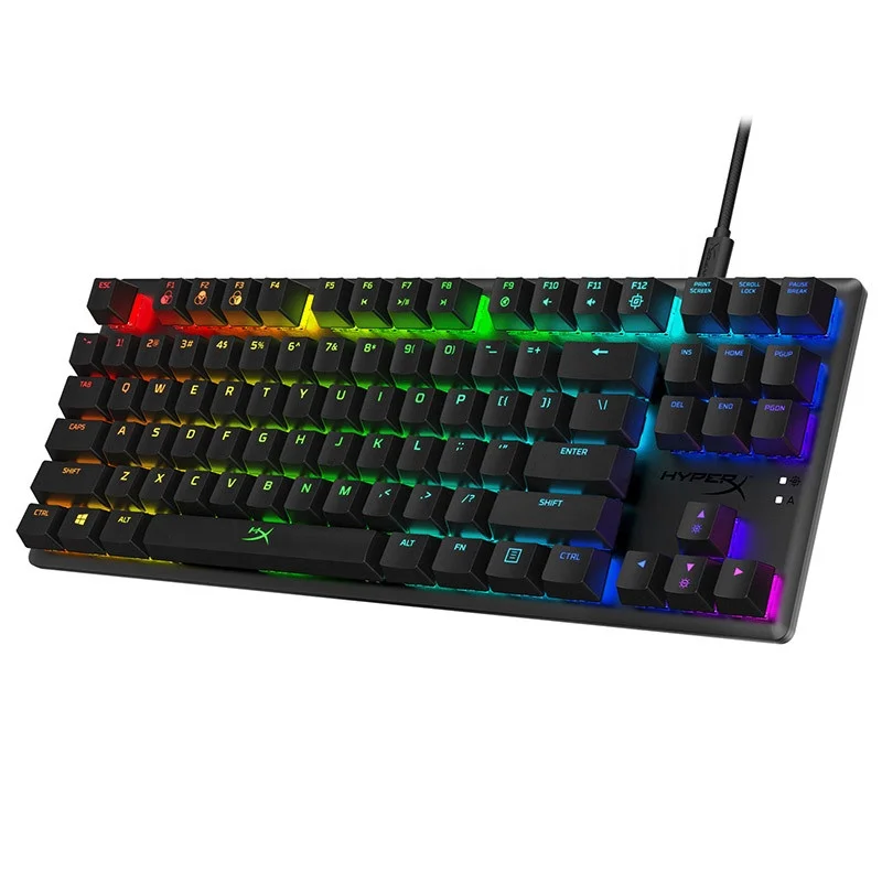 

Hyper x Alloy Origins Core Red Aqua keyboard Sports Edition RGB gaming mechanical with 87 keys black usb wired keyboard