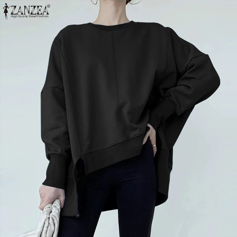 ZANZEA Oversized Long Sleeve Tops Spring Autumn Irregular Hoodies Female Casual High Low Pullover Women Fashion Solid Sweatshirt
ZANZEA Oversized Long Sleeve Tops Spring Autumn Irregular Hoodies Female Casual High Low Pullover Women Fashion Solid Sweatshirt