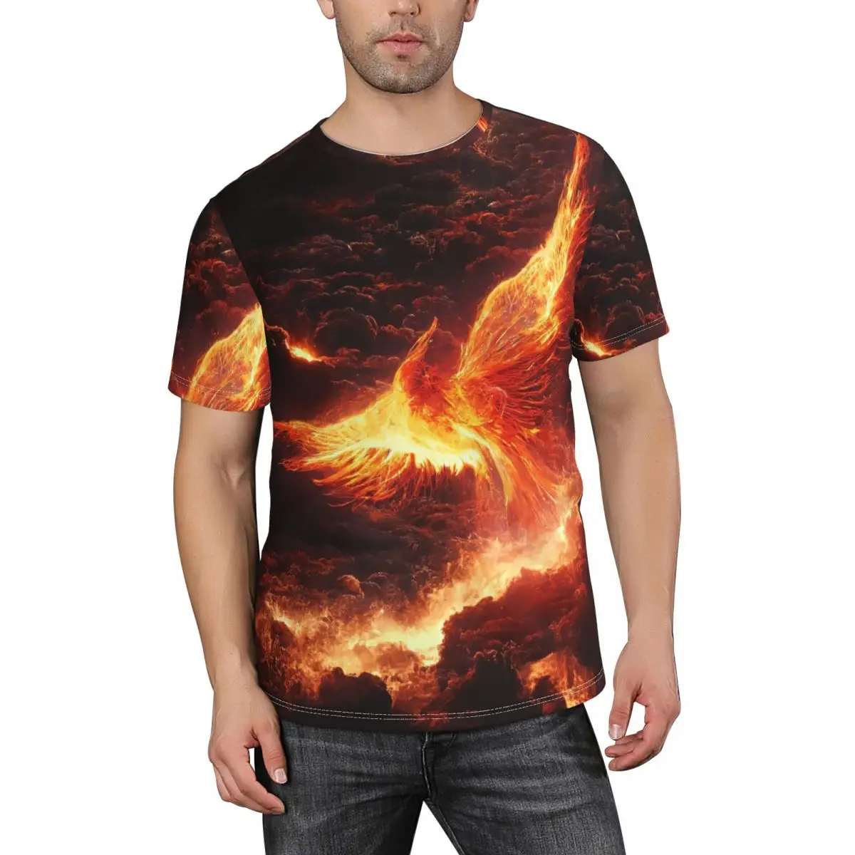 Футболка мужская с коротким рукавом, Повседневная рубашка с Фениксом и крыльями огня, топ, одежда на лето 
Футболка мужская с коротким рукавом, Повседневная рубашка с Фениксом и крыльями огня, топ, одежда на лето
