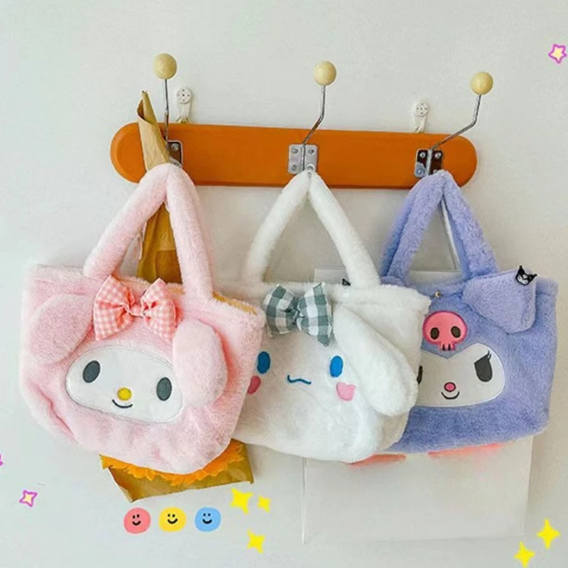 

Sanrio мультяшная сумка Cinnamoroll Kuromi Hello Kitty мимелоди кавайная анимация периферический плюшевый детский подарок на день рождения девочке