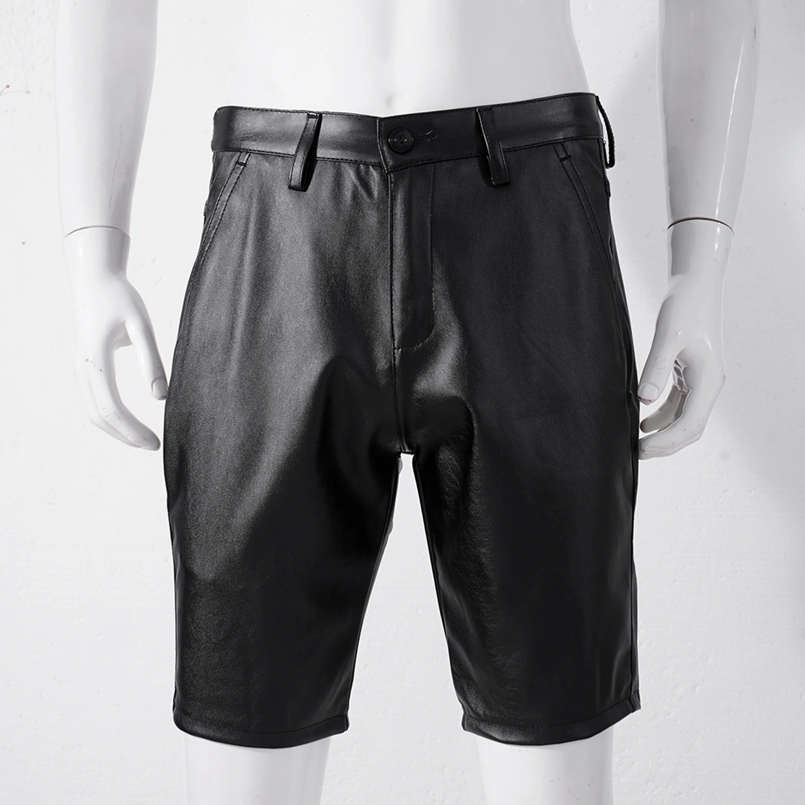 Men Faux Leather Zipper Fly Shorts Casual Daily Male Stylish Pockets Short Pants Club Dance Performance Costume
Men Faux Leather Zipper Fly Shorts Casual Daily Male Stylish Pockets Short Pants Club Dance Performance Costume