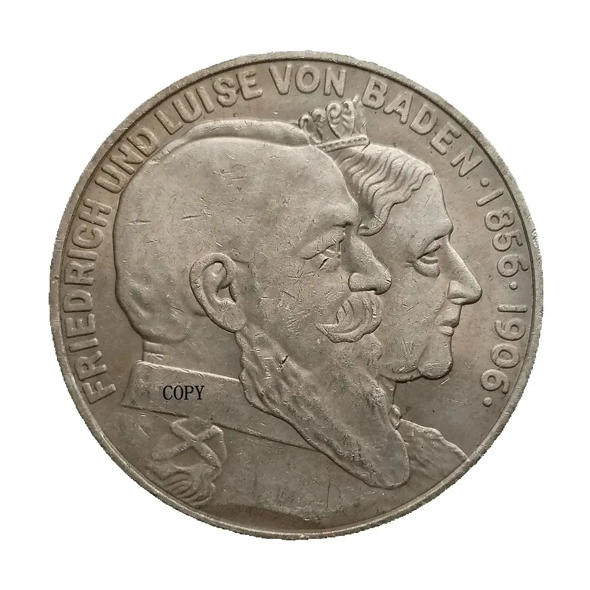 Посеребренная декоративная монета Германия 5 марок 1906
Посеребренная декоративная монета Германия 5 марок 1906