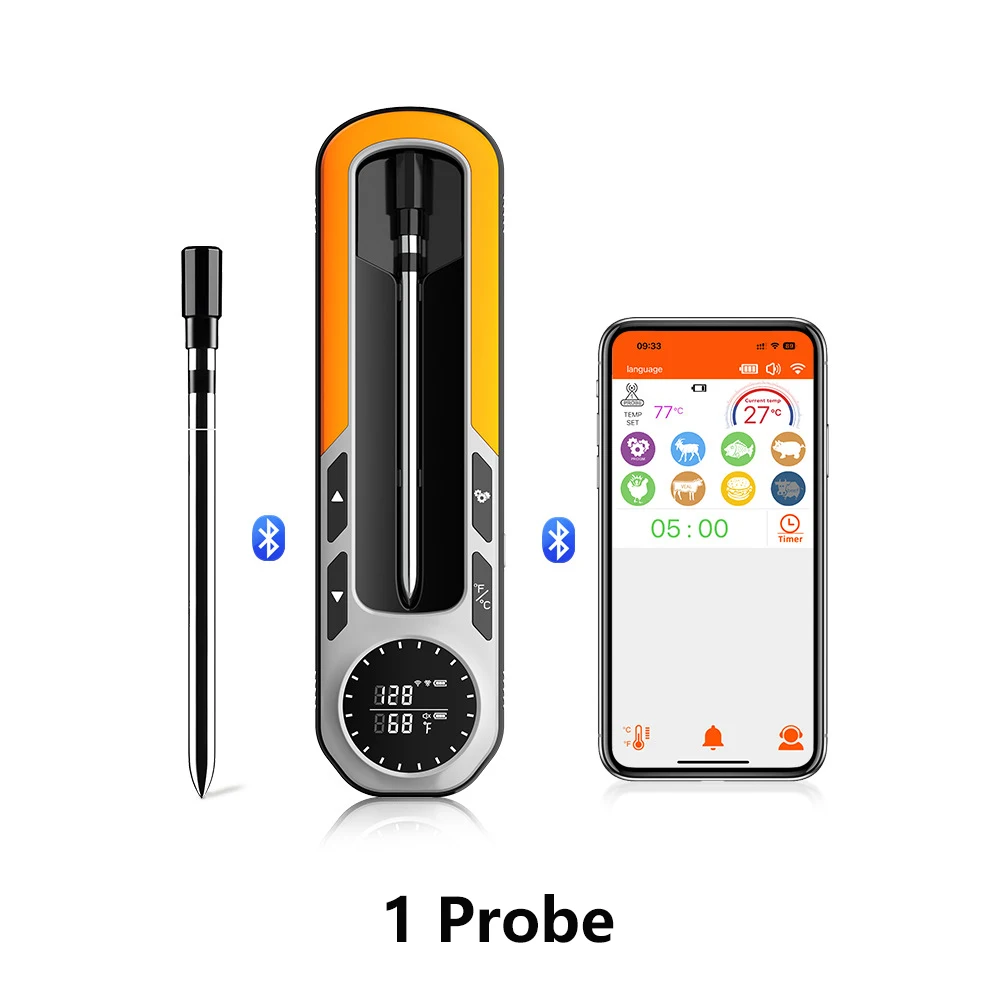 Беспроводной Bluetooth термометр для мяса
Беспроводной Bluetooth термометр для мяса