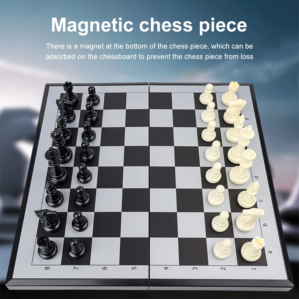 Magnetic Chess Set Foldable Chess Board 10"x10" with 32Pcs Crafted Chess Pieces Board Game Set Gift for Kids Adults Beginners
Magnetic Chess Set Foldable Chess Board 10"x10" with 32Pcs Crafted Chess Pieces Board Game Set Gift for Kids Adults Beginners
