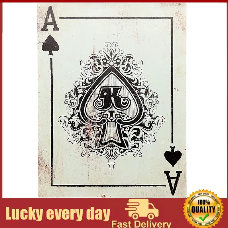 Ace of Spades Retro Vintage Metal Tin Bar Sign, Decorative Wall Art Plaque Farmhouse Country Home Decor Signage Accent metal
Ace of Spades Retro Vintage Metal Tin Bar Sign, Decorative Wall Art Plaque Farmhouse Country Home Decor Signage Accent metal