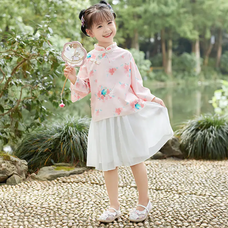Children's Ancient Hanfu Dress Daily Chinese Style Tang Suit Fairy Antique Small Fresh Printed 2-Piece Princess Top Skirt LE512
Children's Ancient Hanfu Dress Daily Chinese Style Tang Suit Fairy Antique Small Fresh Printed 2-Piece Princess Top Skirt LE512