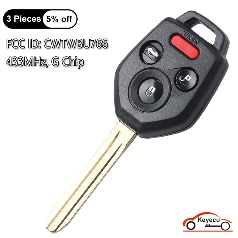 KEYECU 4 Buttons 433MHz G Chip for Subaru WRX STI Forester Impreza XV Crosstrek 2013-2019 Auto Remote Control Key Fob CWTWBU766 
KEYECU 4 Buttons 433MHz G Chip for Subaru WRX STI Forester Impreza XV Crosstrek 2013-2019 Auto Remote Control Key Fob CWTWBU766