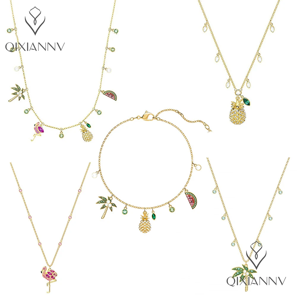 SWA Fashion Ladies Jewelry Glamour flamingo.pineapple.Palm tree Tropical Style Jewelry Set Necklace Bracelet Romantic Jewelry
SWA Fashion Ladies Jewelry Glamour flamingo.pineapple.Palm tree Tropical Style Jewelry Set Necklace Bracelet Romantic Jewelry
