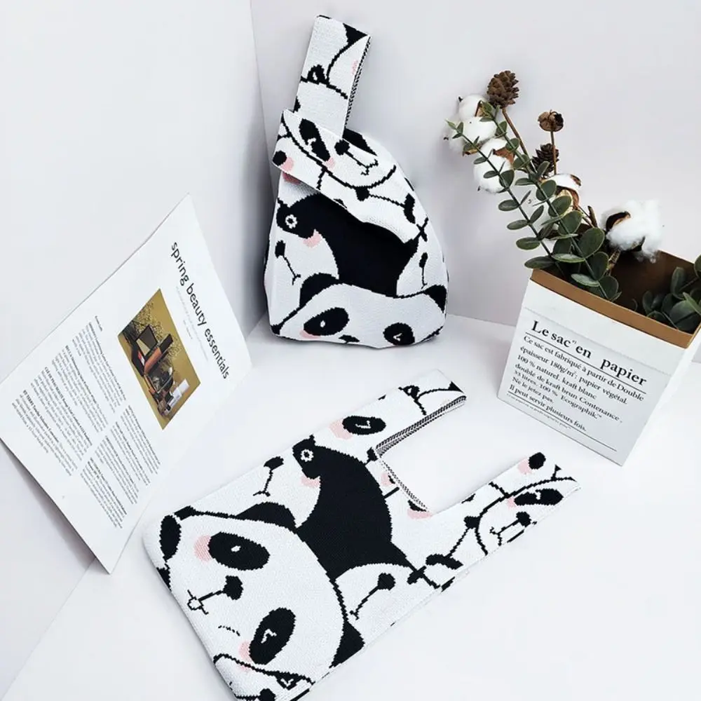 Playful Panda Handmade Knit Handbag New Polyester Reusable Women Knot Wrist Bag Mini Tote Bag Women
Playful Panda Handmade Knit Handbag New Polyester Reusable Women Knot Wrist Bag Mini Tote Bag Women
