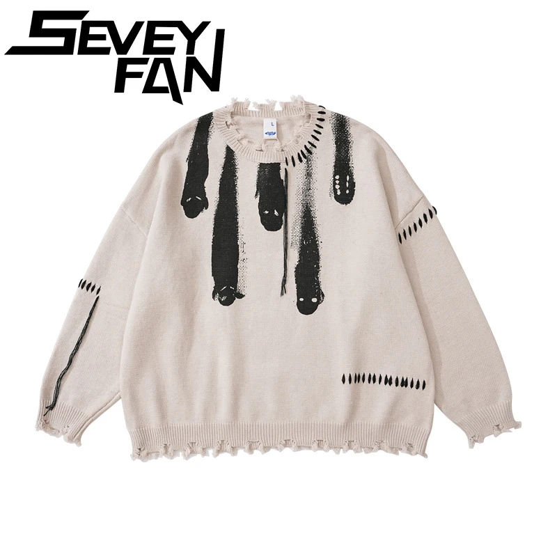 Вязаный свитер в стиле хип-хоп, уличная одежда, рваный пуловер с призрачным графическим эффектом, мужской повседневный короткий свитер в стиле Харадзюку, унисекс, в стиле панк
Вязаный свитер в стиле хип-хоп, уличная одежда, рваный пуловер с призрачным графическим эффектом, мужской повседневный короткий свитер в стиле Харадзюку, унисекс, в стиле панк