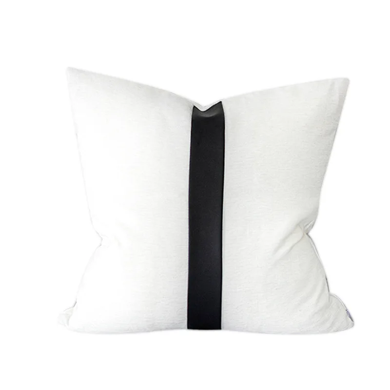 Pillow Case PU Stitching Soft Fabric Modern Aesthetics Home Decoration Bedroom Sofa TV Cushion Waist Pillow Without Core 45*45cm
Pillow Case PU Stitching Soft Fabric Modern Aesthetics Home Decoration Bedroom Sofa TV Cushion Waist Pillow Without Core 45*45cm