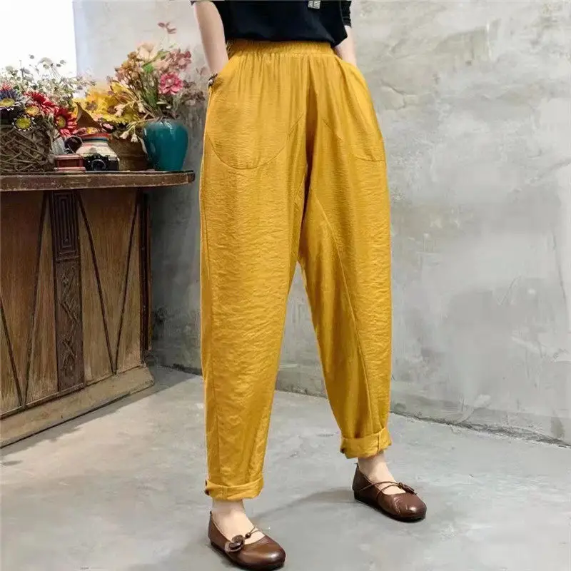 Ice Silk Cotton Linen Harem Pants Women's 2022 Spring And Summer New High Waist Loose All-Match Thin Radish Casual Trousers H772
Ice Silk Cotton Linen Harem Pants Women's 2022 Spring And Summer New High Waist Loose All-Match Thin Radish Casual Trousers H772