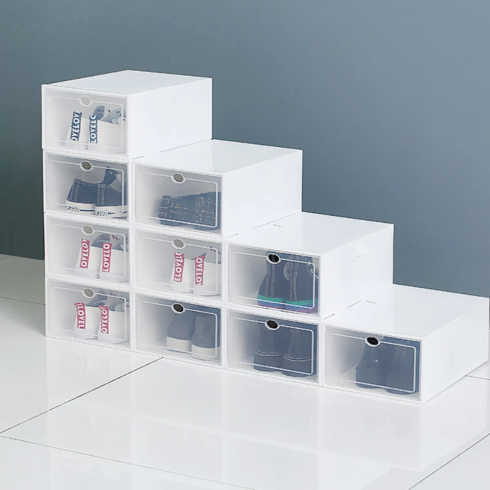 3/6Pcs Transparent Sneaker Shoe Box Dust-proof Storage Box Stackable Shoe Cabinet High-top Dustproof Shoes Organizers Shoe Rack
3/6Pcs Transparent Sneaker Shoe Box Dust-proof Storage Box Stackable Shoe Cabinet High-top Dustproof Shoes Organizers Shoe Rack