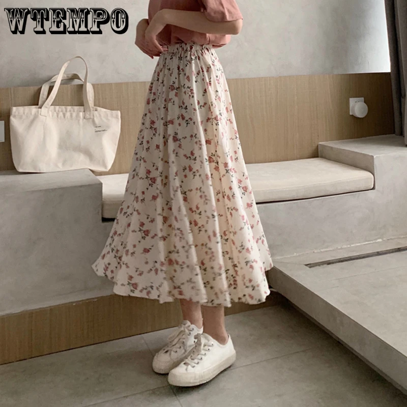 Vintage Floral Print A-line Pleated Long Skirts Summer Women 2023 Korean Skirt Streetwear Casual Elastic High Waist Midi Skirts
Vintage Floral Print A-line Pleated Long Skirts Summer Women 2023 Korean Skirt Streetwear Casual Elastic High Waist Midi Skirts