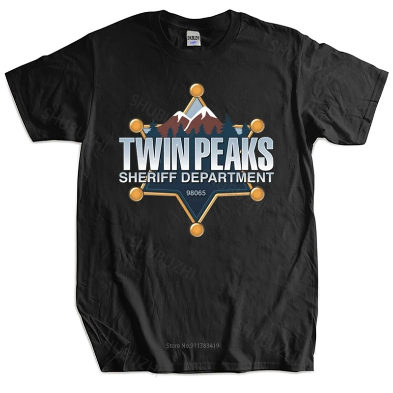

Male Black Tshirt Twin Peaks Sheriff Department fashion brand T-Shirt Fashion Unisex Teeshirt Euro Size euro size drop shipping