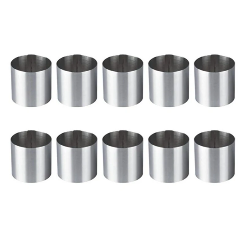 10 Pieces Stainless Steel Mousse Rings Round Biscuit Cutter Cake Mold Kitchen Baking Pastry Tool For Tart,Fondant,Etc
10 Pieces Stainless Steel Mousse Rings Round Biscuit Cutter Cake Mold Kitchen Baking Pastry Tool For Tart,Fondant,Etc