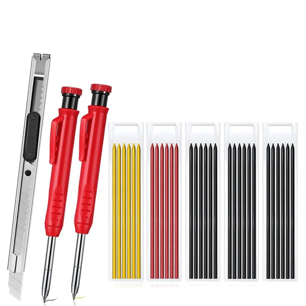 Solid Carpenter Pencil Set With 30 Refill Leads Construction Marking Tool Carpenter Marker Woodworking Mechanical Pencil
Solid Carpenter Pencil Set With 30 Refill Leads Construction Marking Tool Carpenter Marker Woodworking Mechanical Pencil