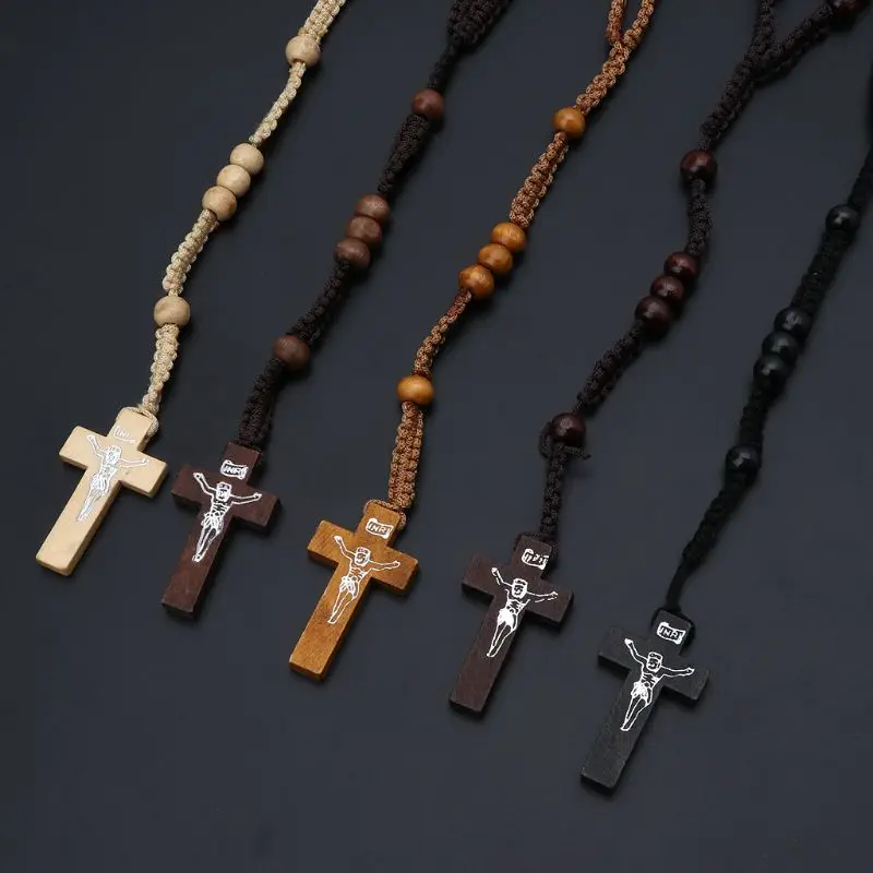 Catholic Wooden Beads Rosary Necklaces with Jesus Imprint for Cross Religious Jewelry Souvenir Gift for Unisex Men Women
Catholic Wooden Beads Rosary Necklaces with Jesus Imprint for Cross Religious Jewelry Souvenir Gift for Unisex Men Women